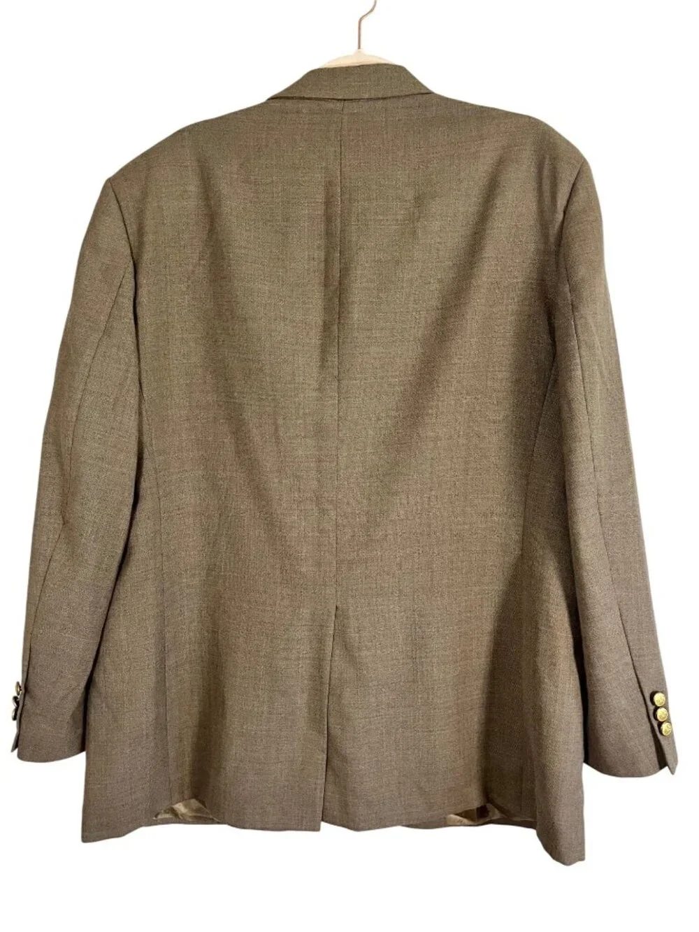 Neutral Wool Sport Jacket Brown 44R Preppy Wedding Formal Work Office Classic